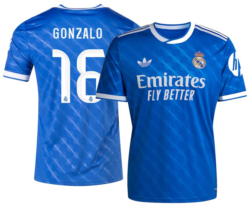GONZALO #16 Real Madrid Men 3rd Third Shirt Jersey 25-26 Soccer Football 2025-2026