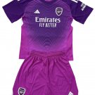 Kids Arsenal FC Purple Goalkeeper Shirt Jersey Kit 25-26 Youth Soccer Football 2025-2026