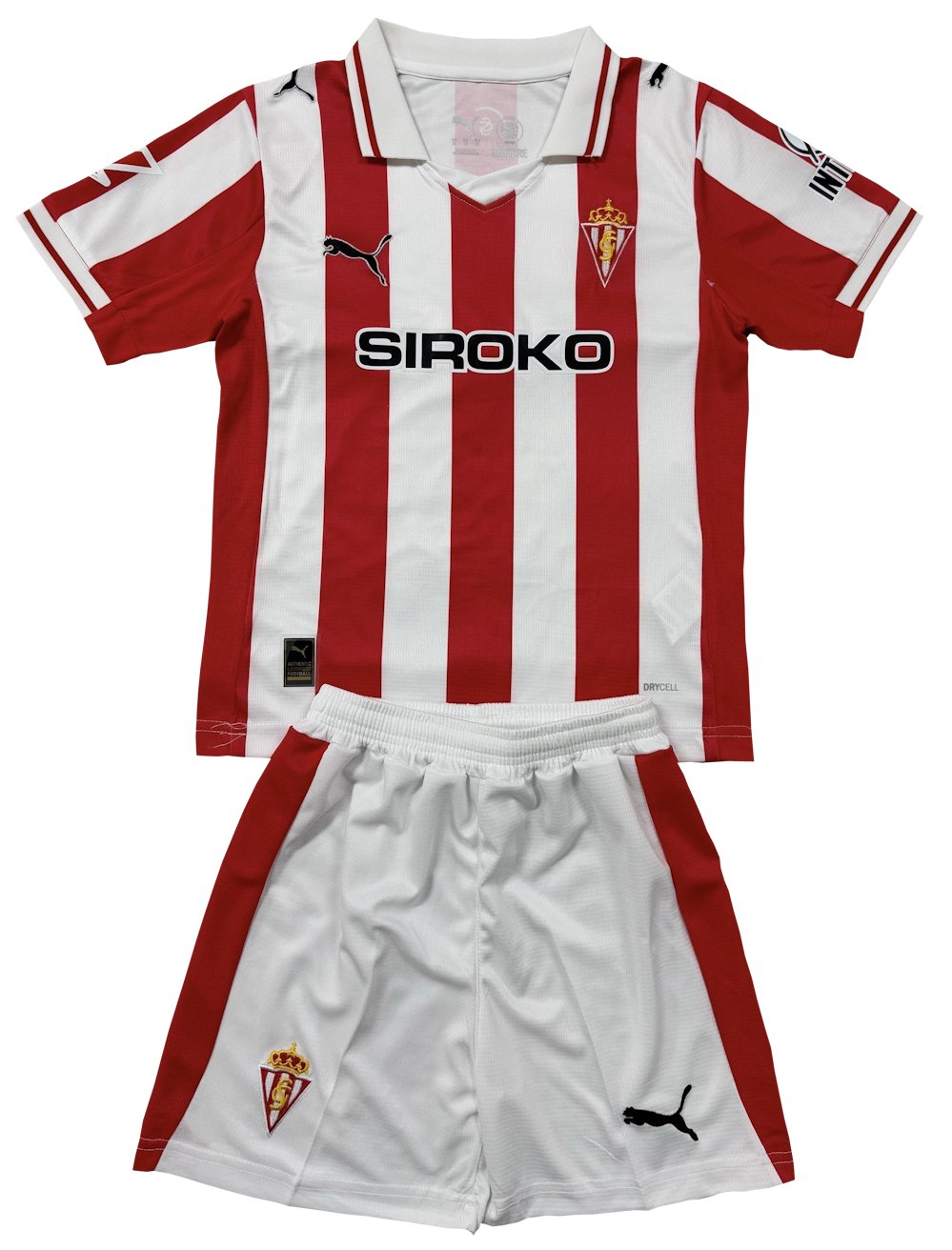 Kids Sporting De Gijon Home Shirt Jersey Kit 25-26 Youth Soccer Football 2025-2026