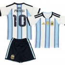 Kids MESSI #10 Argentina Home World Cup Shirt Jersey Kit 26-27 Youth Soccer Football 2026-2027