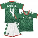 Kids R.MARQUEZ #4 Mexico Home World Cup Shirt Jersey Kit 26-27 Youth Soccer Football 2026-2027