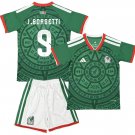 Kids J.BORGETTI #9 Mexico Home World Cup Shirt Jersey Kit 26-27 Youth Soccer Football 2026-2027