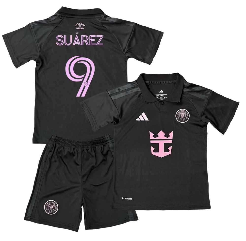 Kids SU&Atilde;�REZ #9 Inter Miami Away Shirt Jersey Kit 26-27 Youth Soccer Football 2026-2027