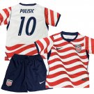 Kids PULISIC #10 USA Home World Cup Shirt Jersey Kit 26-27 Youth Soccer Football 2026-2027