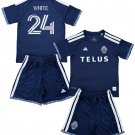 Kids WHITE #24 Vancouver Whitecaps Away Shirt Jersey Kit 26-27 Youth Soccer Football 2026-2027