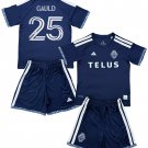 Kids GAULD #25 Vancouver Whitecaps Away Shirt Jersey Kit 26-27 Youth Soccer Football 2026-2027