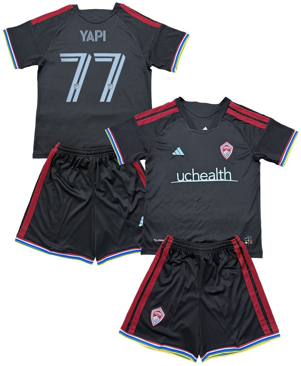 Kids YAPI #77 Colorado Rapids Home Shirt Jersey Kit 26-27 Youth Soccer Football 2026-2027