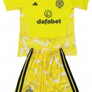 Kids Celtic FC Yellow Goalkeeper Shirt Jersey Kit 26-27 Youth Soccer Football 2026-2027