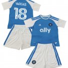 Kids VARGAS #18 Charlotte FC Home Shirt Jersey Kit 26-27 Youth Soccer Football 2026-2027