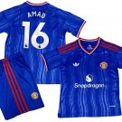 Kids AMAD #16 Manchester United Away Shirt Jersey Kit 26-27 Youth Soccer Football 2026-2027