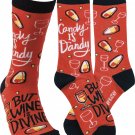 Halloween Socks Candy is Dandy Wine Divine orange yellow corn black LOL by Kathy