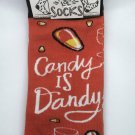 Halloween Socks Candy is Dandy Wine Divine orange yellow corn black LOL by Kathy
