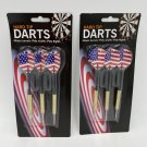 6 American Flag Darts hard tip brass barrell poly shaft & flight USA theme