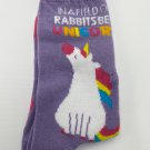 Easter Socks In Field of Rabbits Be a Unicorn purple horse rainbow novelty fun