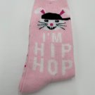 Easter Socks I'm Hip Hop Bunny Hat rabbit rap pink soft pastel pink music fun