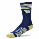 Washington Huskies Socks by FBF Originals NCAA Team blue gold 4 stripe tube crew