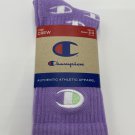 Champion Socks Purple pastel cotton Crew logo athletic sports running tennis