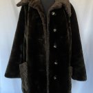 Borgazia Coat Size 10 Sportowne faux fur brown button up pockets boho vintage