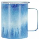 Coffee Mug Insulated Blue handle lid travel camping stainless steel Red Co.