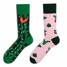 Cactus Socks Grow Mimius Flower Left Right novelty socks garden green pink black