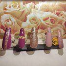 Mauve & rose gold coffin press on nail set