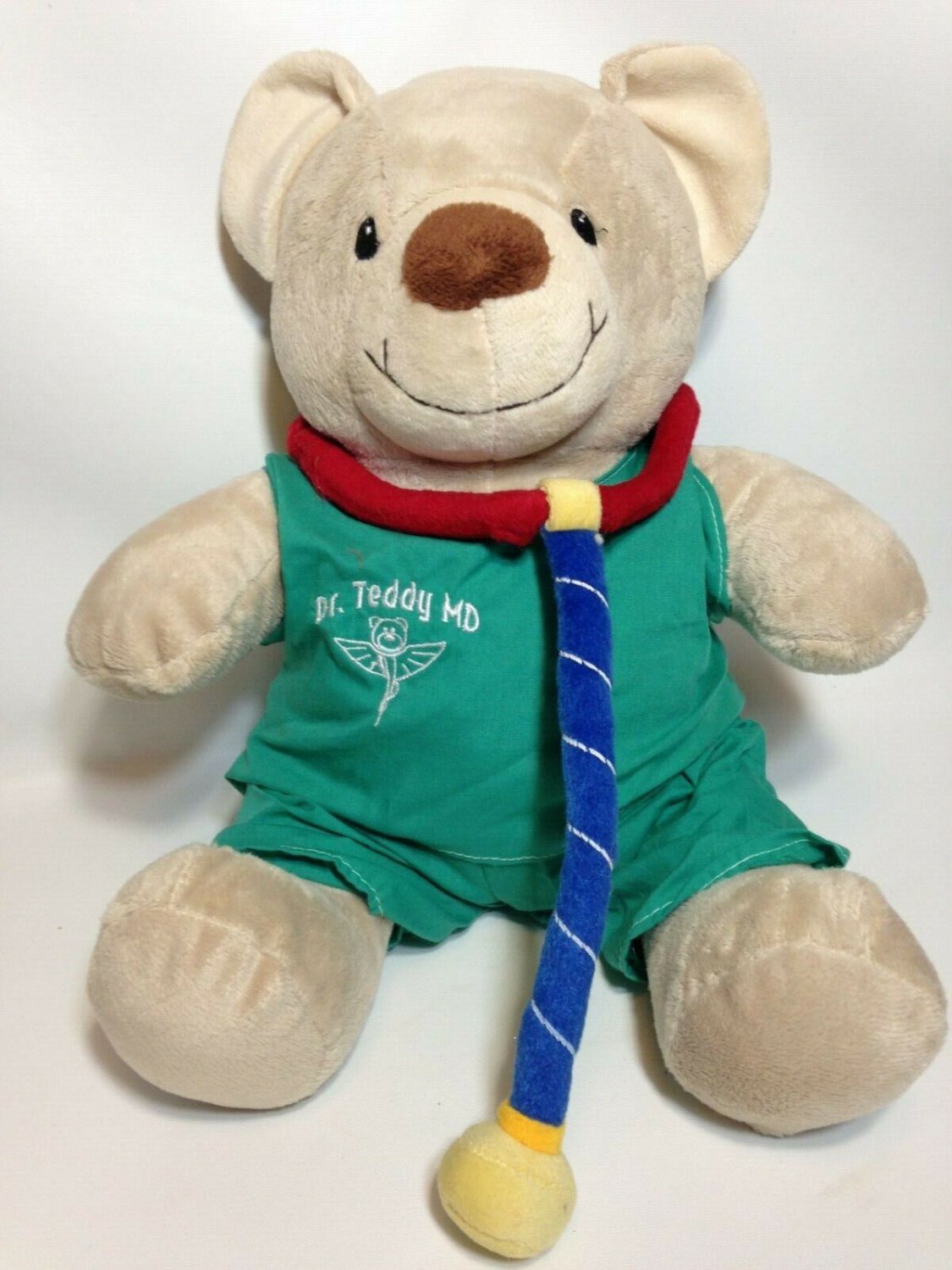 Medical Doctor DR Teddy Bear MD Plush Stuffed Animal Green Scrubs