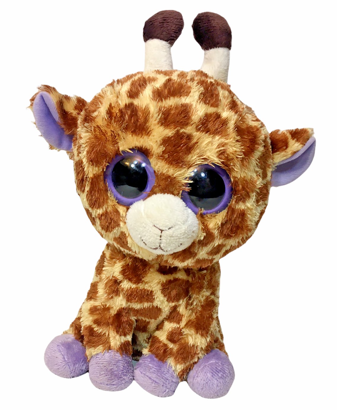 TY Beanie Boos SAFARI Giraffe Plush SOLID Purple Eyes 9