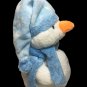 Ty Pluffies Windchill Snowman Beanbag White Blue Plush Stuffed Tylux Toy TAGS 8"