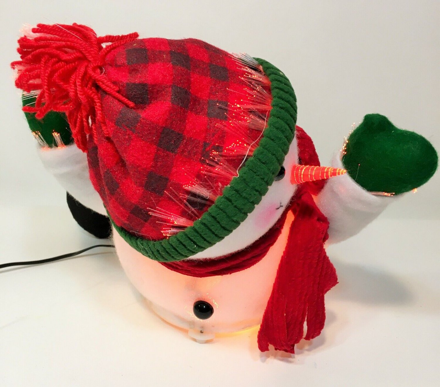 RARE Leco Fiber Optic Snowman Belly Sledding Fun Rainbow Color Changing