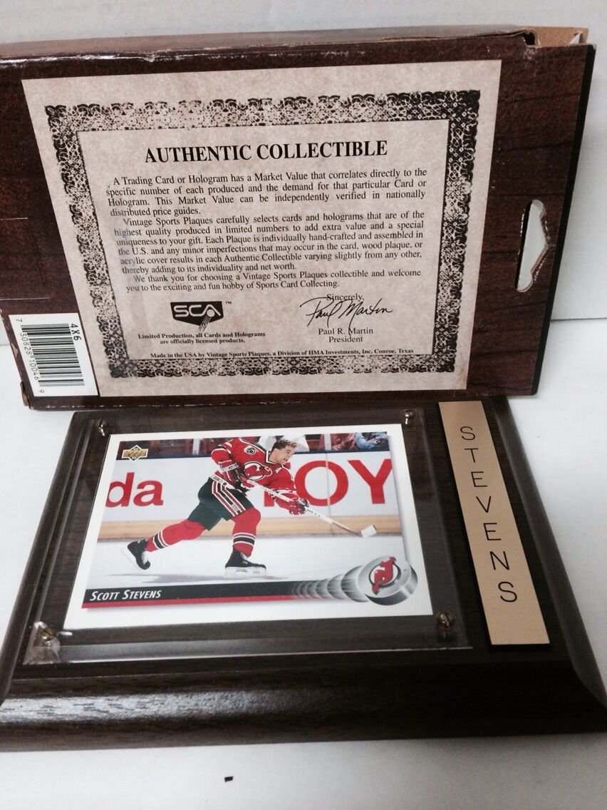 Vintage Scott Stevens Sports Plaques Ltd Edition 94' NJ Devils Don Russ Card