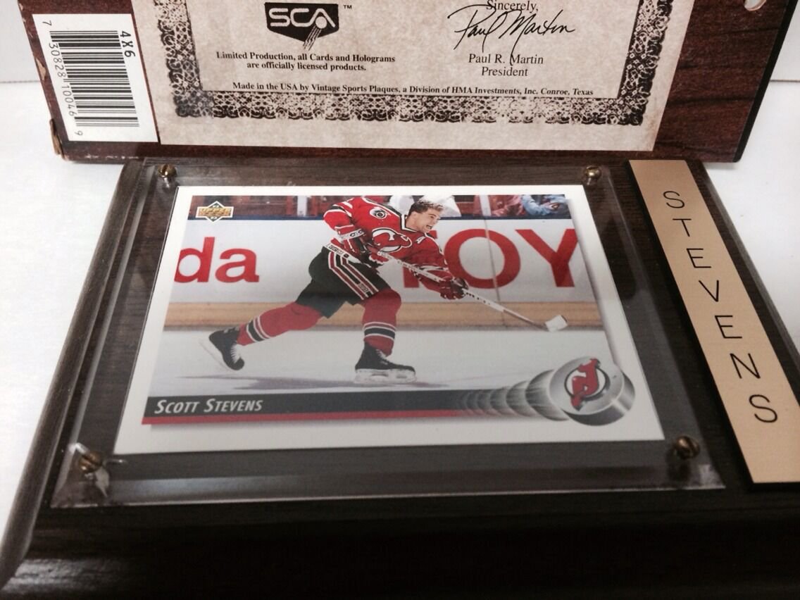 Vintage Scott Stevens Sports Plaques Ltd Edition 94' NJ Devils Don Russ Card