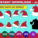 Santa Hat svg, Cristmas Hat Layered cut file, Christmas SVG, Xmas Clipart