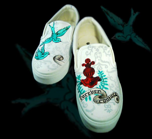 Custom Hand Painted Vans Shoes *Women Sizes* /// Haute Couture by