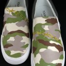 Custom Hand Painted Vans Slip on Shoes For Men - "The Camouflage"