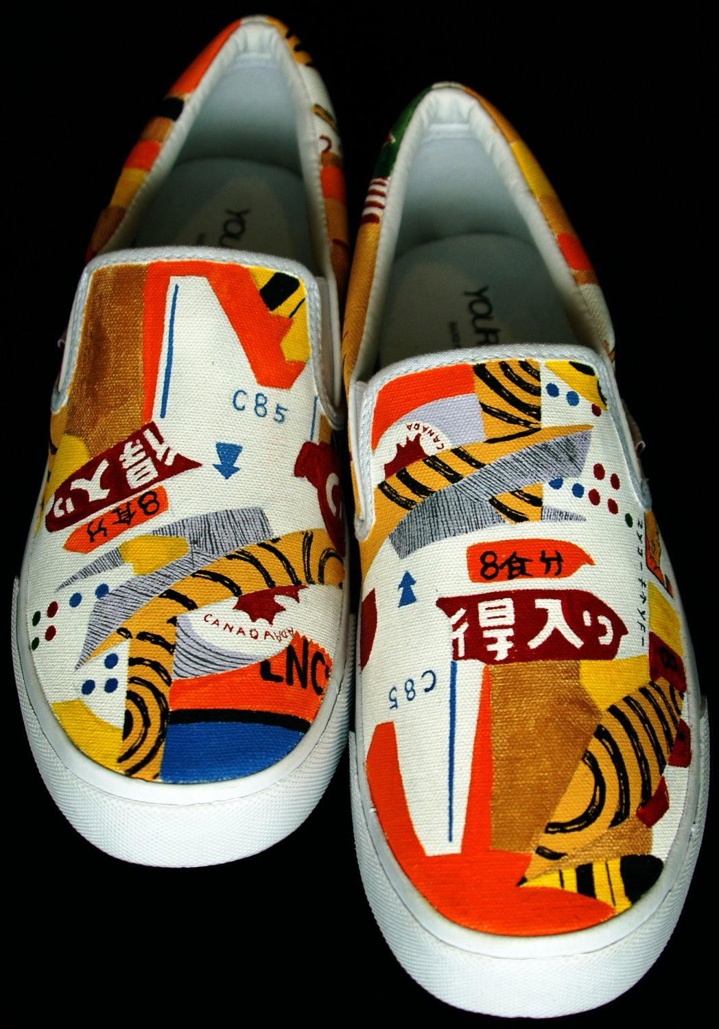 painted vans slip ons