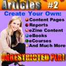 500 New PLR Articles Pack #2