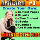 500 New PLR Articles Pack #3
