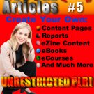 500 New PLR Articles Pack #5