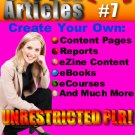 500 New PLR Articles Pack #7
