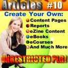 500 New PLR Articles Pack #10