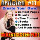 500 New PLR Articles Pack #11