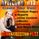 500 New PLR Articles Pack #13