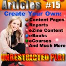 500 New PLR Articles Pack #15