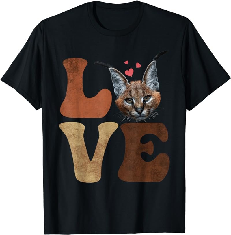 Big Floppa Caracal Cat Meme Love T Shirt 5986