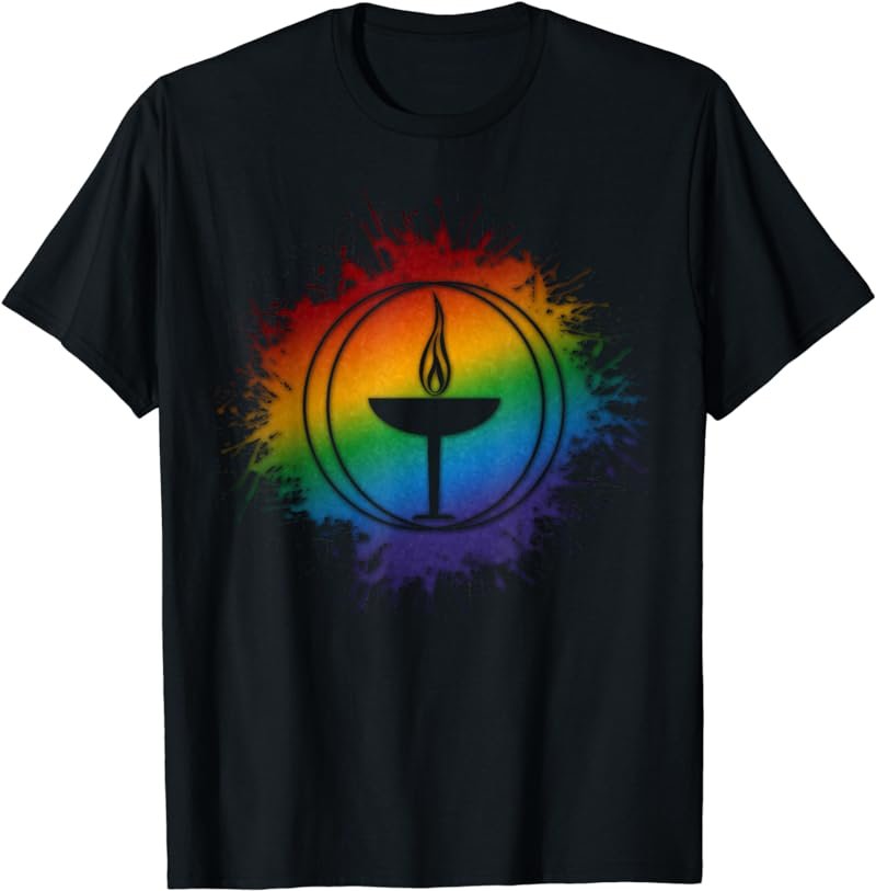 Paint Splatter LGBTQ Pride Rainbow Unitarian Universalism T-Shirt