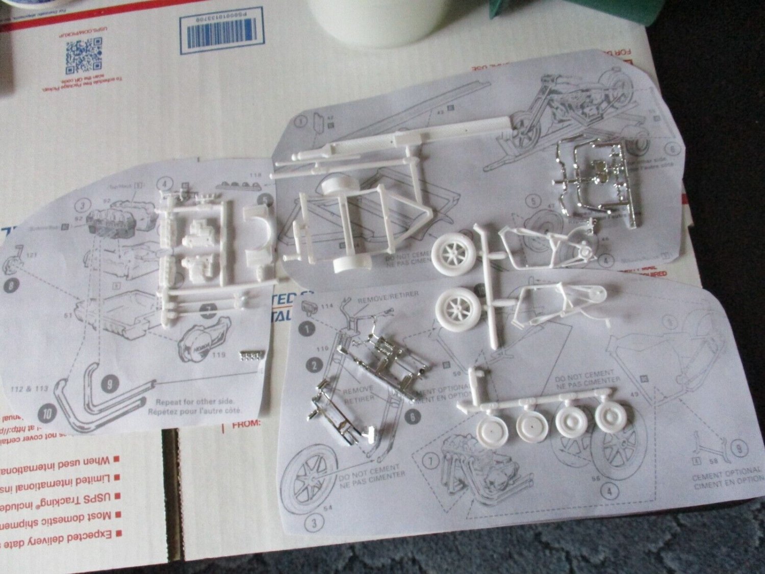 CHOPPER MOTORCYCLE wTRAILER 1/25 SCALE (sold as parts only) INSTRUCTION INC 351