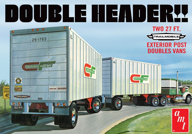 AMT "Double Header" Tandem Van Trailers 1:25 Scale