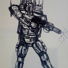 Snipped Taken Out- ink on Watercolor Paper