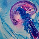 Jellyfish Blues - Watercolor Crayons on Paper