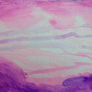 Pink Sky - Watercolor Crayons on Paper